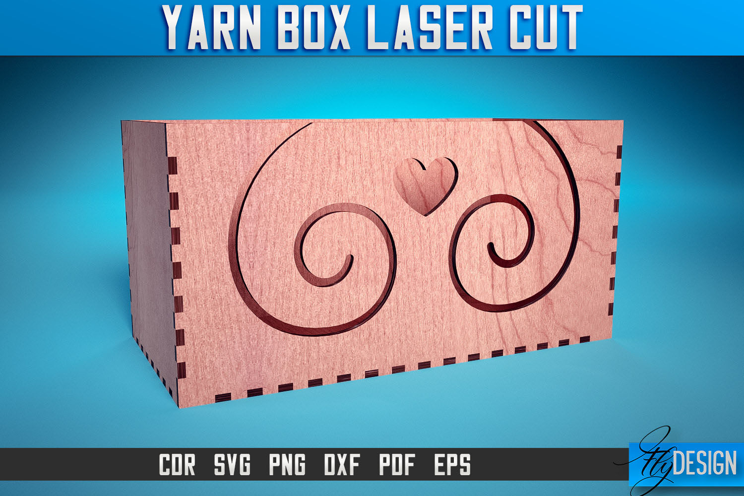 Yarn Box Laser Cut SVG  Yarn Box Laser Graphic by The T Store