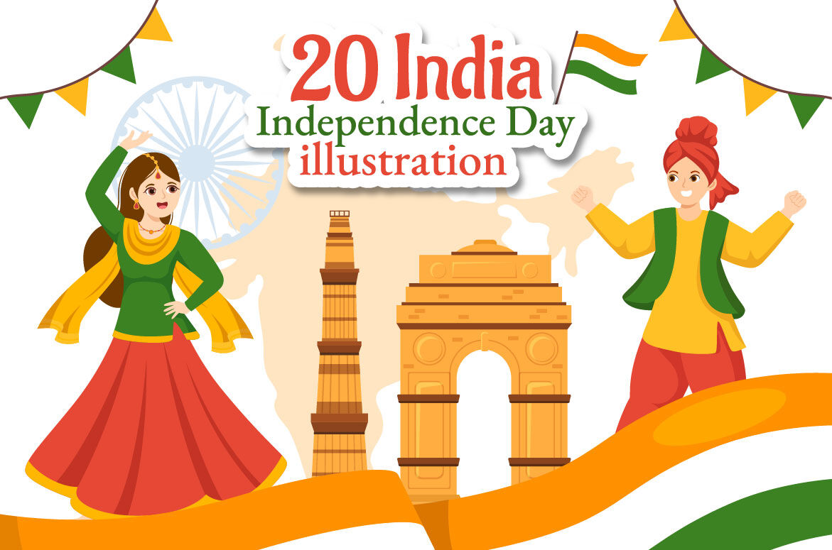 Happy independence day of india on banner template