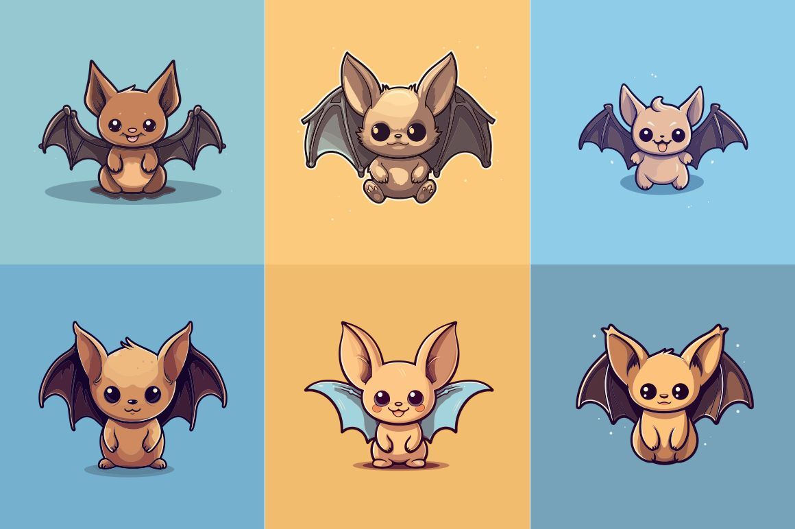 Bat Kawaii Animal Lovely Cute Cartoon Chibi Style Full Body Holding Pencil  Outlined Pokemon Black Border Japanese Style Pastel Colors Neko Anime  Character High Detail High Quality Intricate Details Beautiful · Creative