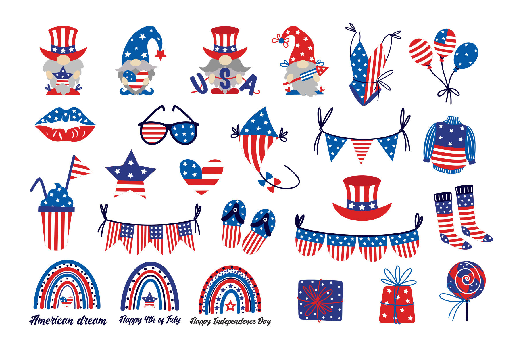 Happy Independence Day USA, patriotic clipart for July 4th By ...