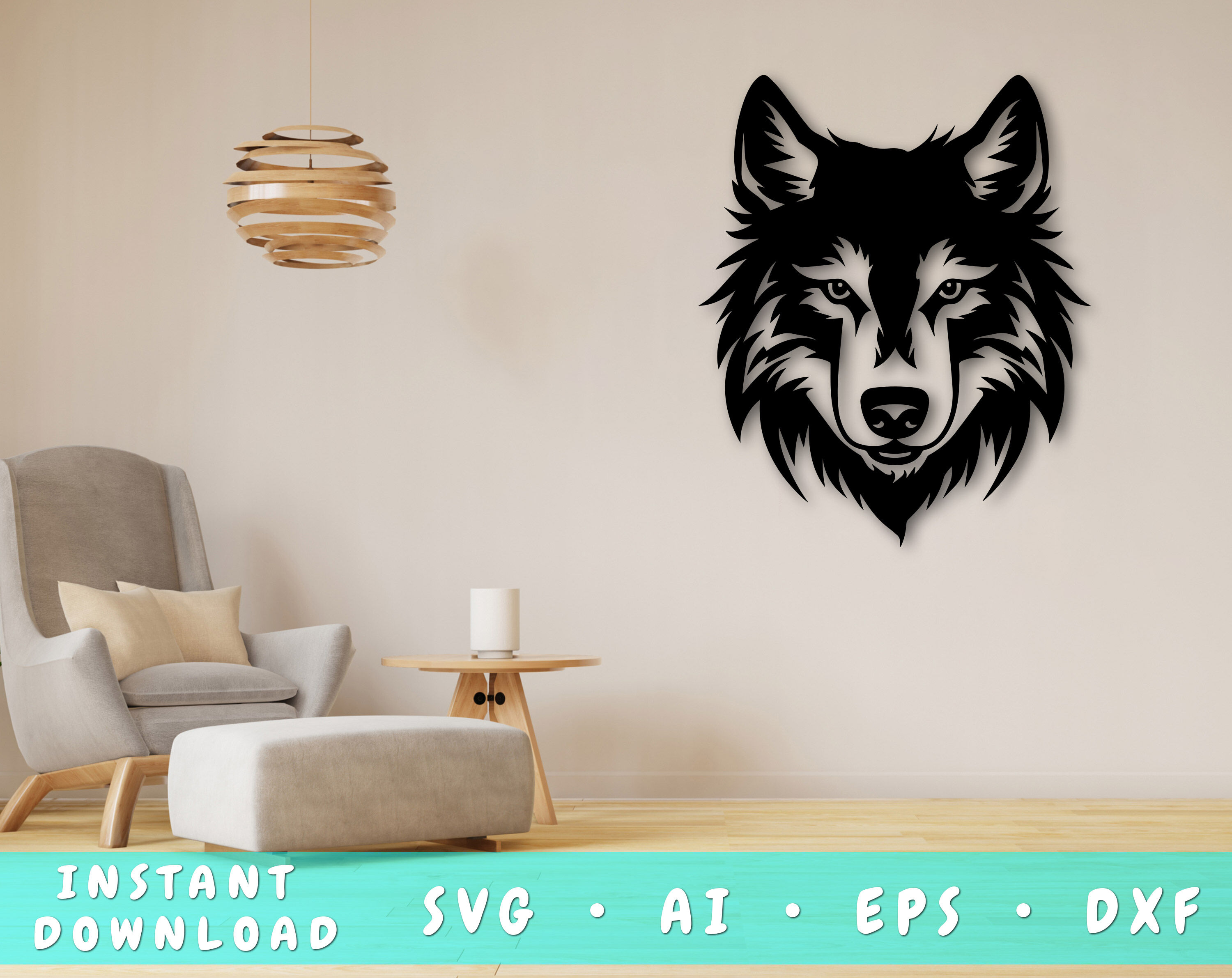 Wolf Laser SVG Cut File, Wolf Glowforge File, Wolf DXF, Wolf Wall Art ...