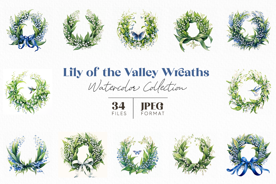 Lily of the Valley Wreaths By artsy-fartsy | TheHungryJPEG