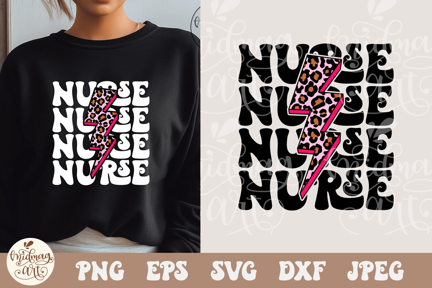 Nurse Lightning bolt SVG PNG, leopard printable vintage Nurse shirt By ...