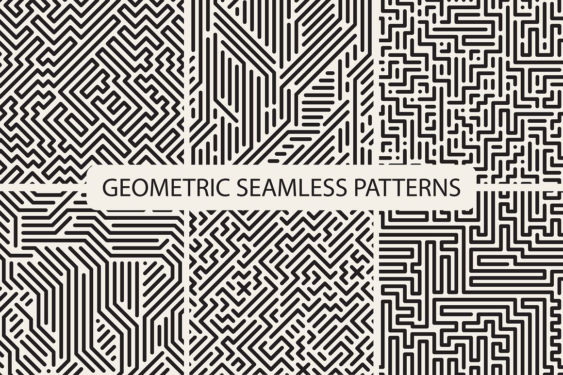 Seamless striped geometric patterns By ExpressShop