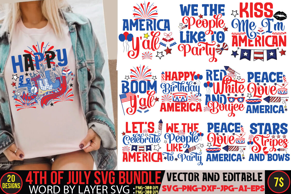 Happy 4th Of July svg vector for t-shirt - Buy t-shirt designs