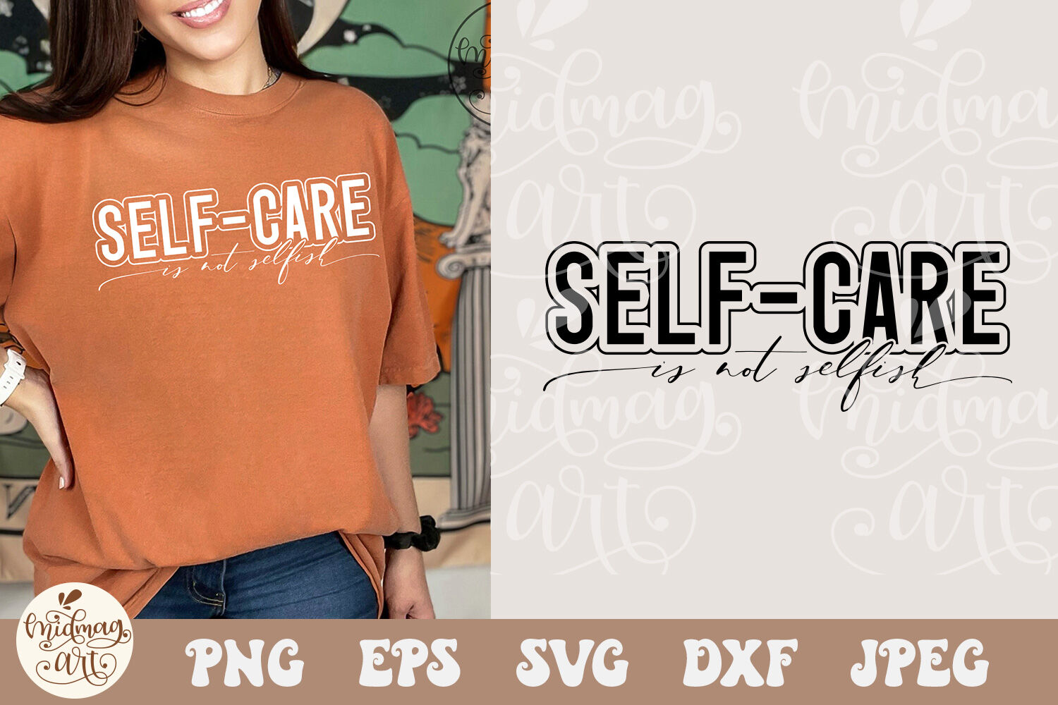 Self Care is not selfish SVG PNG, Mental Health Svg, Positive svg By ...