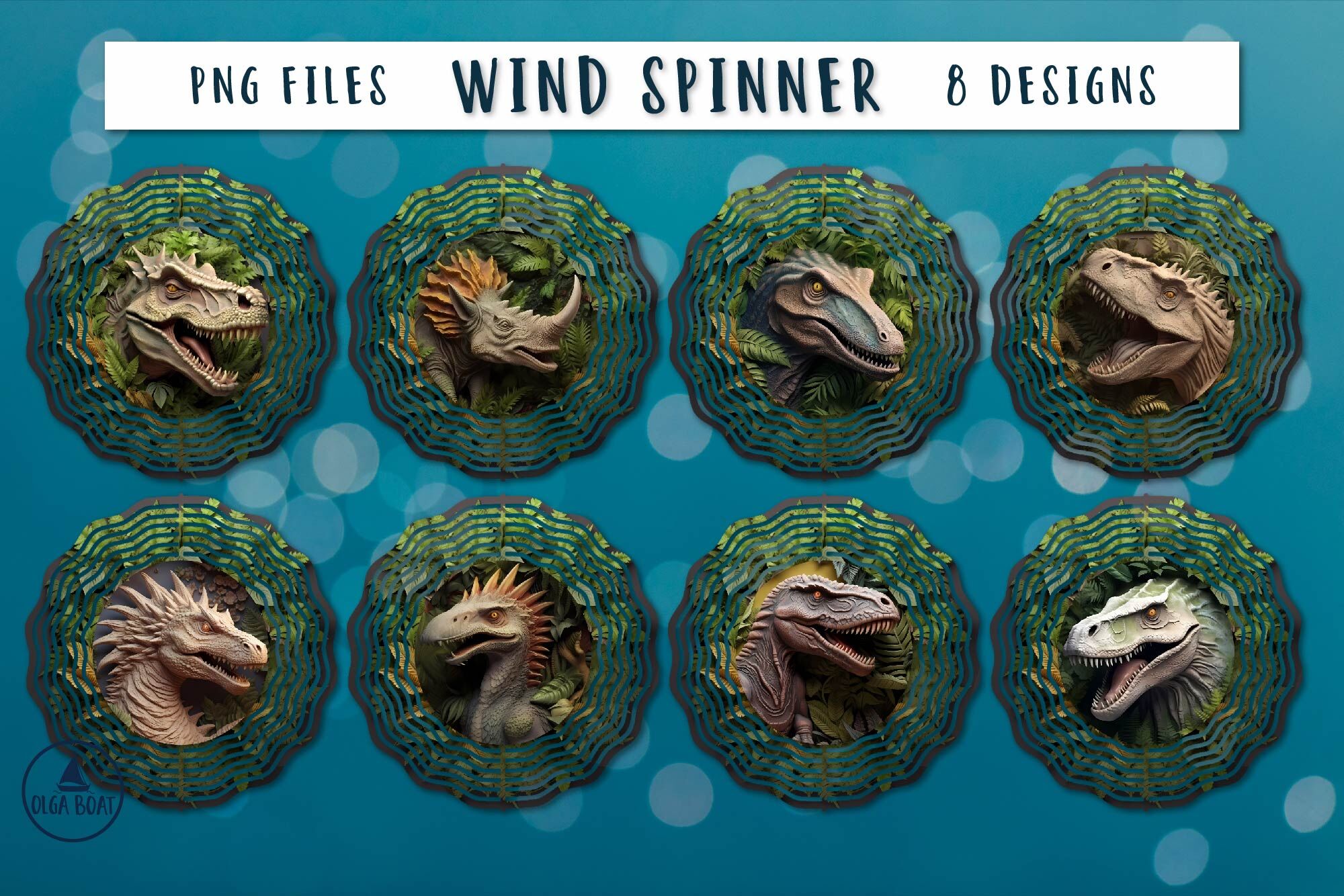 3d Dinosaur wind spinner | Trex dinosaur sublimation By Olga boat ...