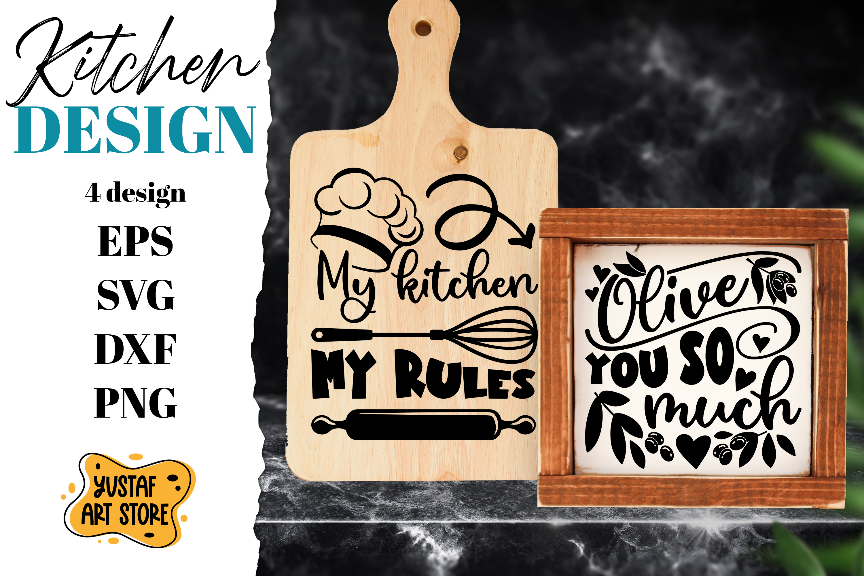 My Kitchen My Rules, Funny Kitchen Sign SVG, Kitchen Decor