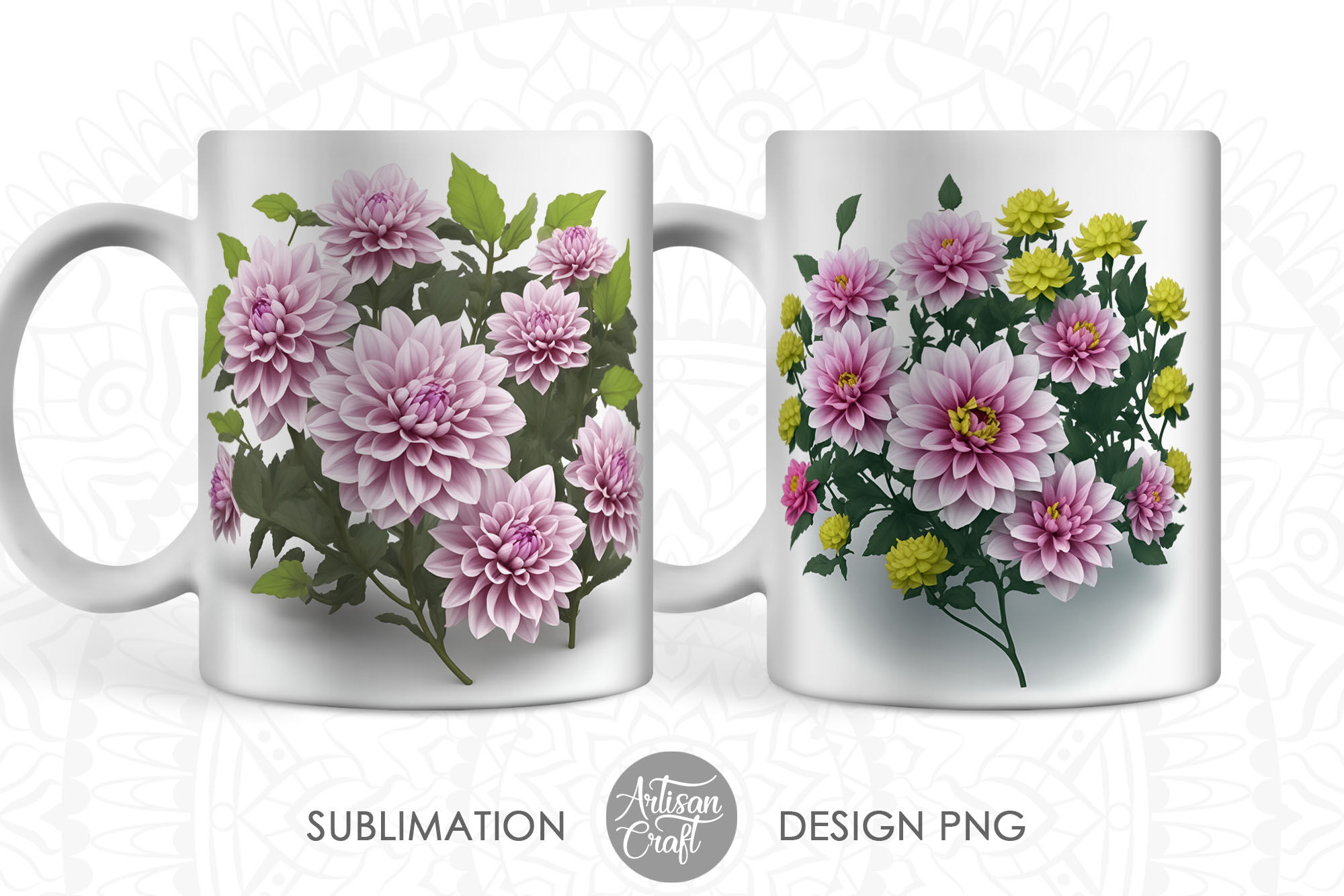 3D Roses 11oz mug sublimation designs, 3d mug design, 3d flower PNG By  Artisan Craft SVG