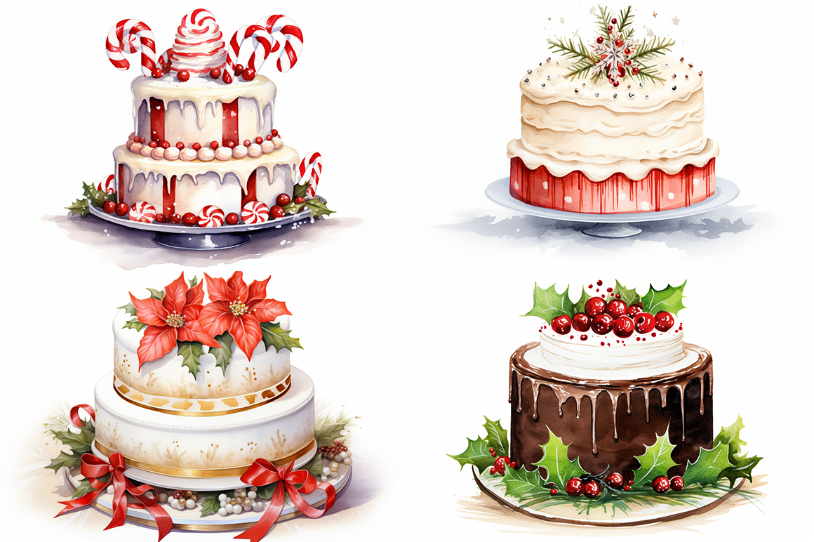 Christmas Cake Clipart Graphic by Digital Emporium · Creative Fabrica
