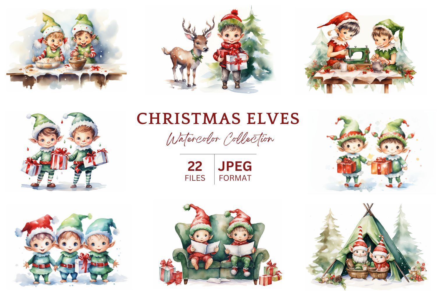 Christmas Elves By artsy-fartsy | TheHungryJPEG