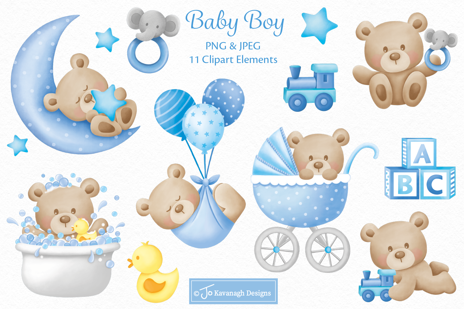 Set Of Baby Boy Scrapbook Elements Stock Illustration - Download Image Now  - Anchor - Vessel Part, Animal, Baby - Human Age - iStock