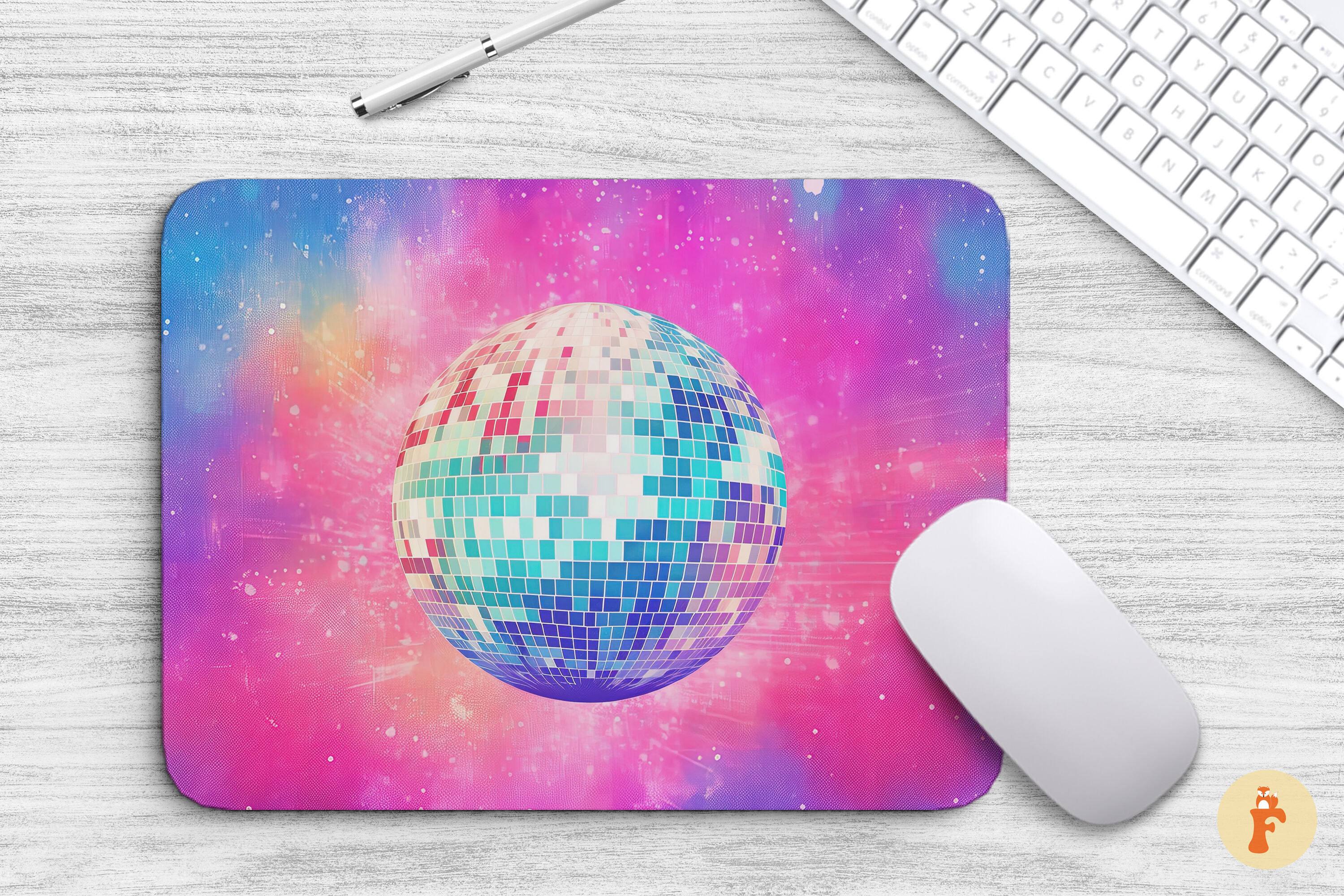 Vintage Sparkles Disco Ball Mouse Pad By Mulew Art | TheHungryJPEG