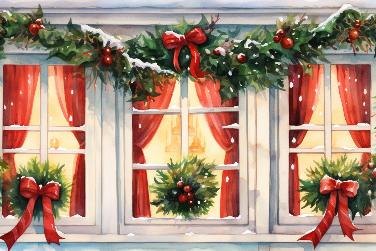 Christmas Windows By Athena | TheHungryJPEG