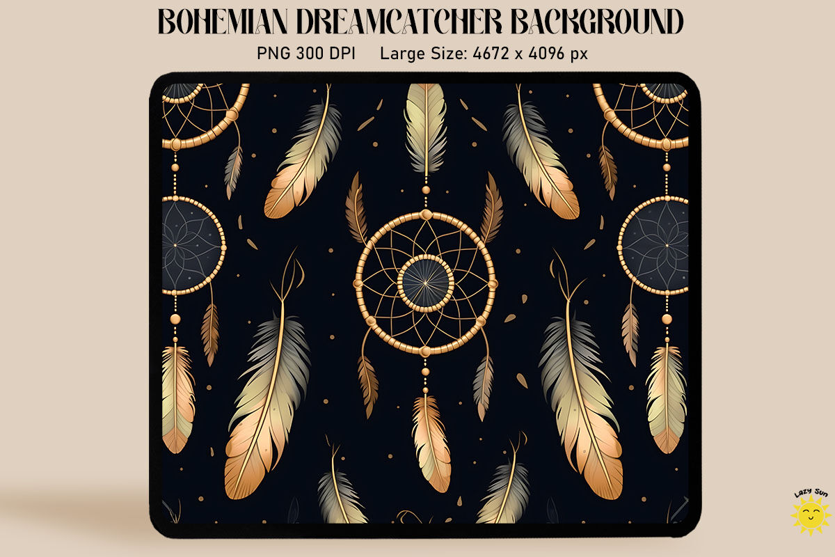 Bohomian Dreamcatcher Seamless Pattern By Mulew Art Thehungryjpeg 8610