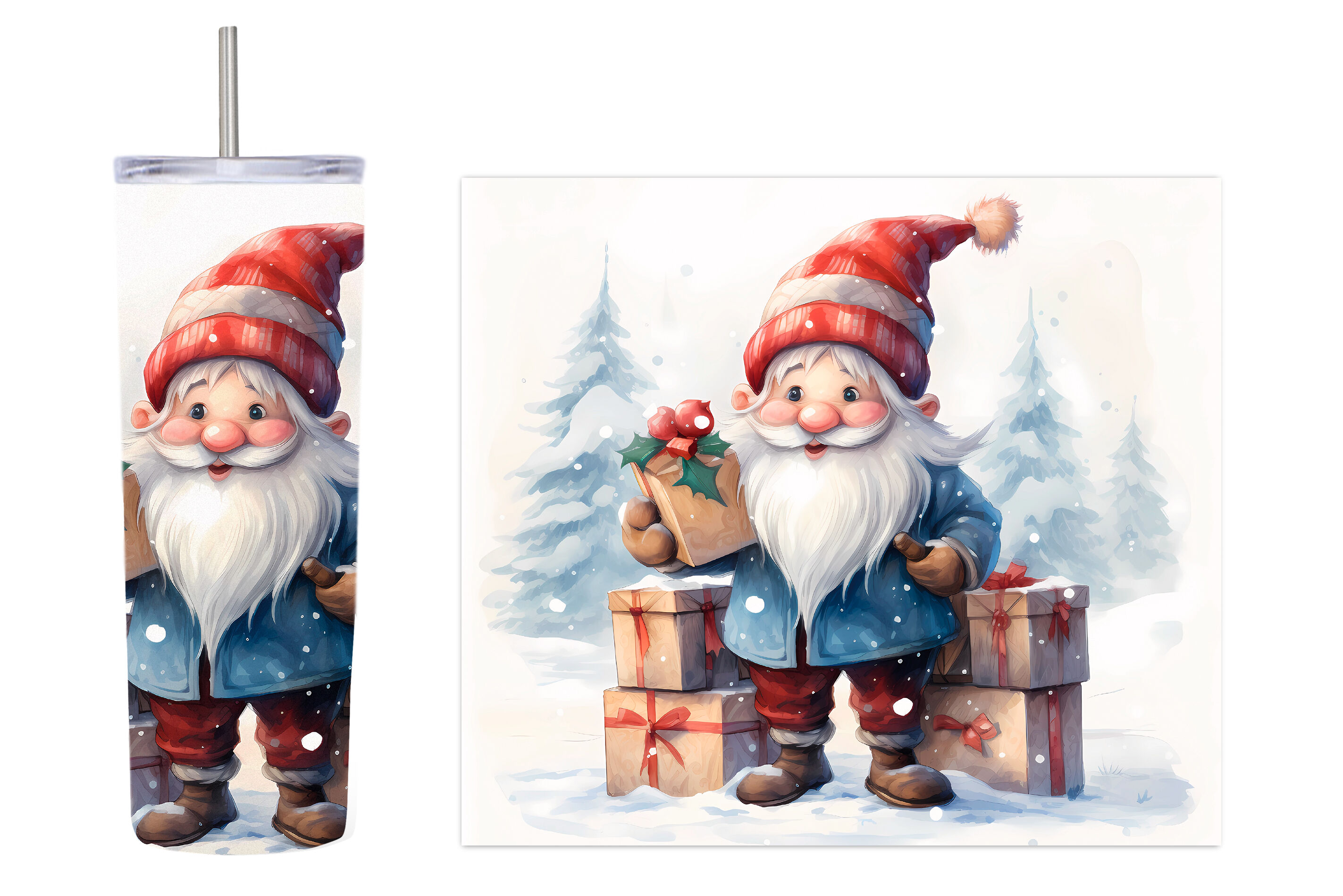 Christmas gnome tumbler sublimation design Winter tumbler By