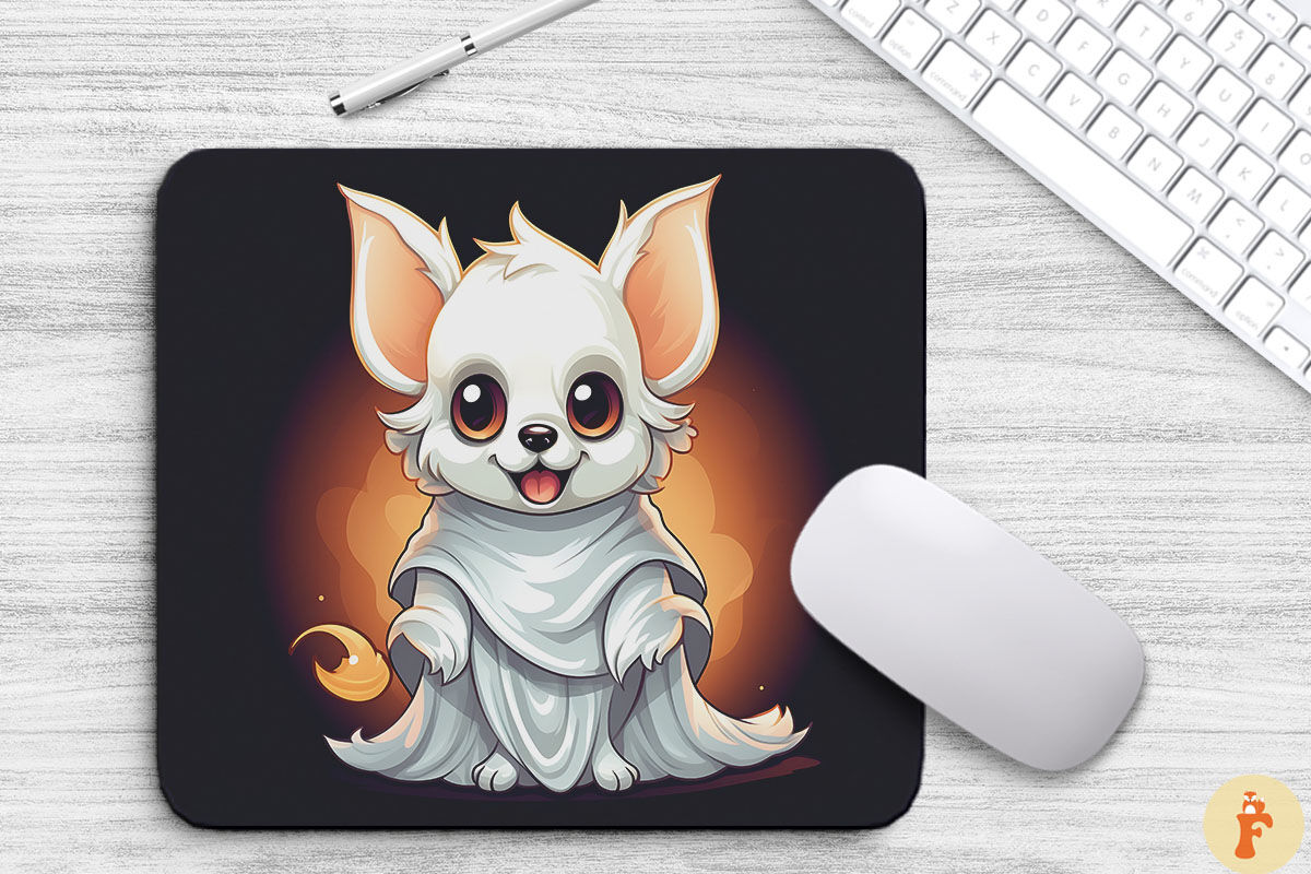 Cute Chihuahua Dog In Ghost Costume By Mulew Art | TheHungryJPEG