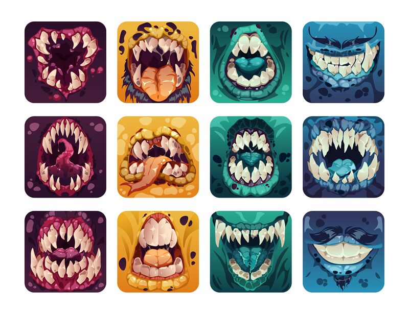 monster teeth clipart