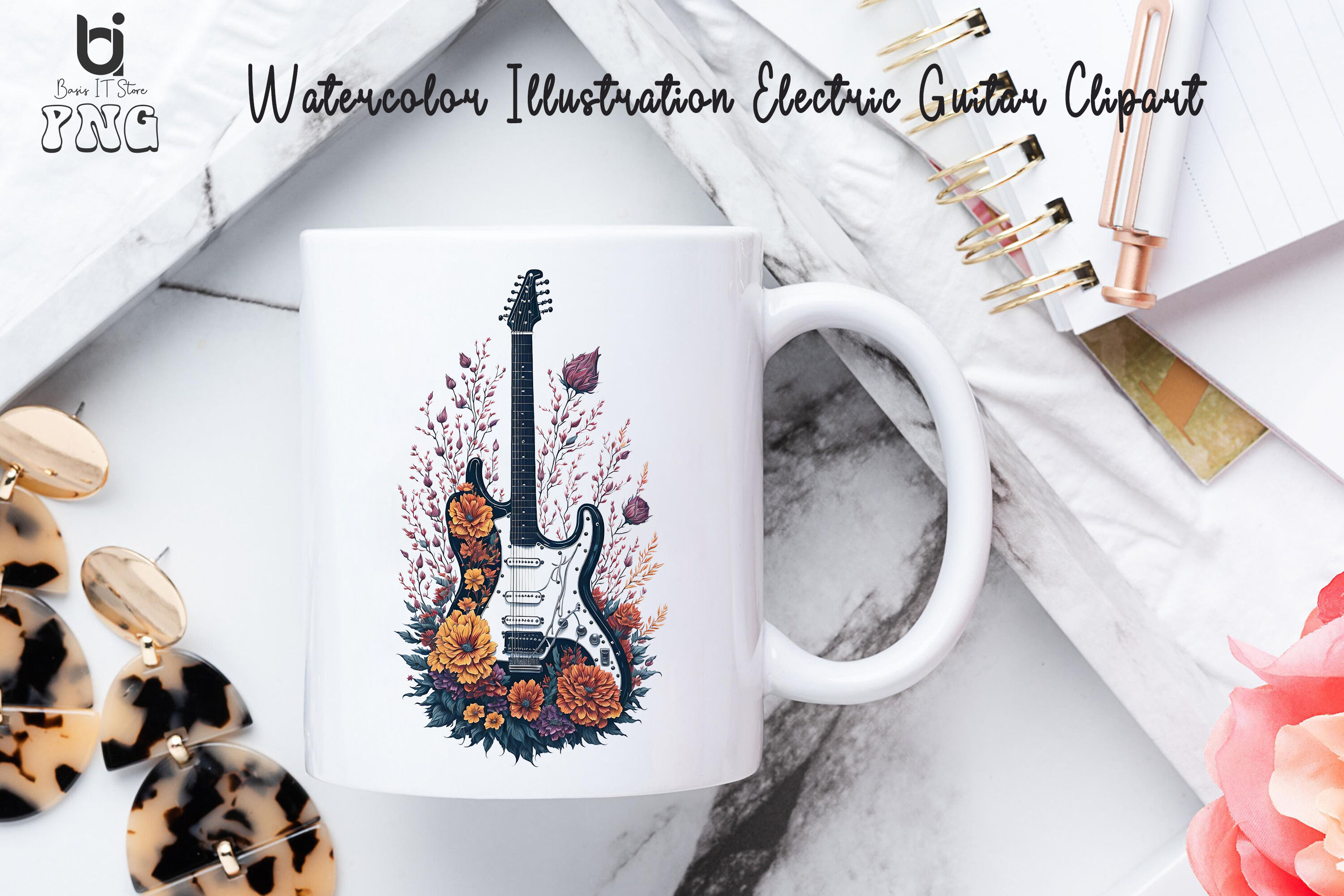 Personalized Electric Guitar Coffee Mug