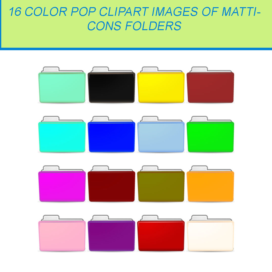 16 COLOR POP CLIPART IMAGES OF MATTICONSFOLDERRED By Brilliant Digital ...