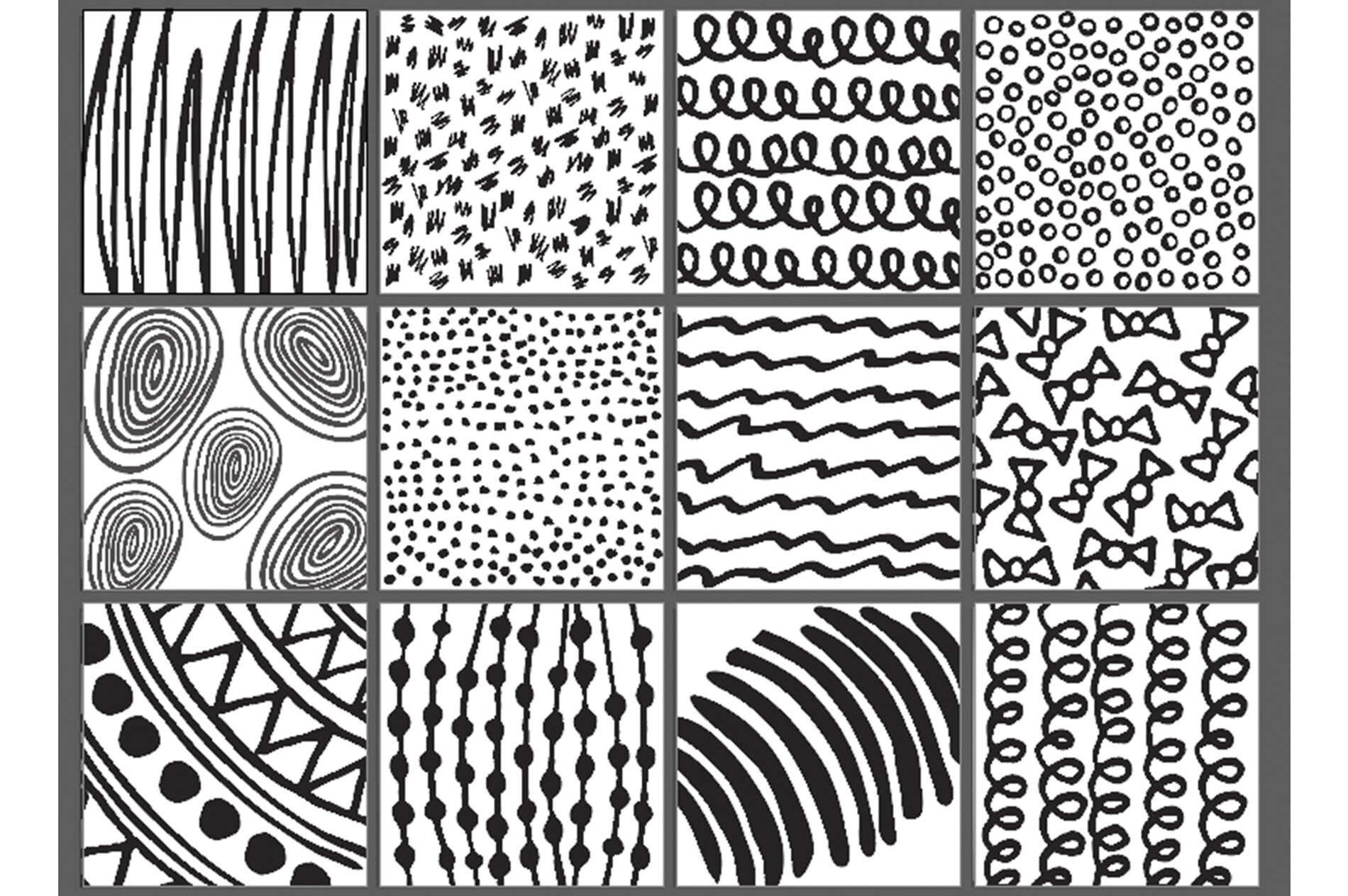 Doodles texture elements + 12 cards By IRCY ART | TheHungryJPEG.com