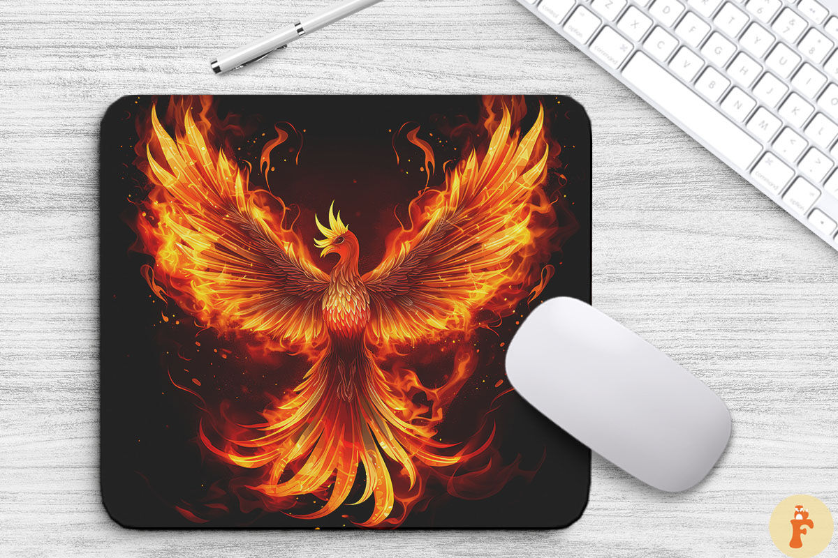 Fiery Phoenix Engulfed In Flames By Mulew Art | TheHungryJPEG