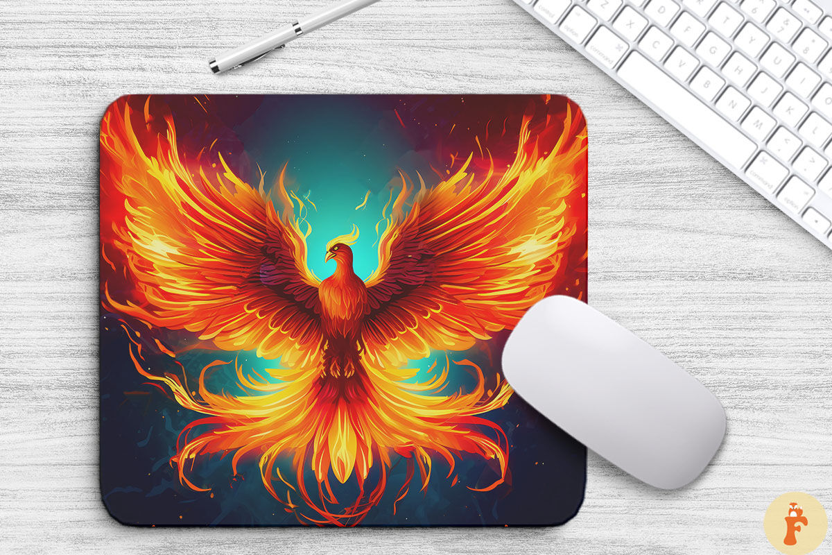 Phoenix With Red And Golden Aura By Mulew Art | TheHungryJPEG