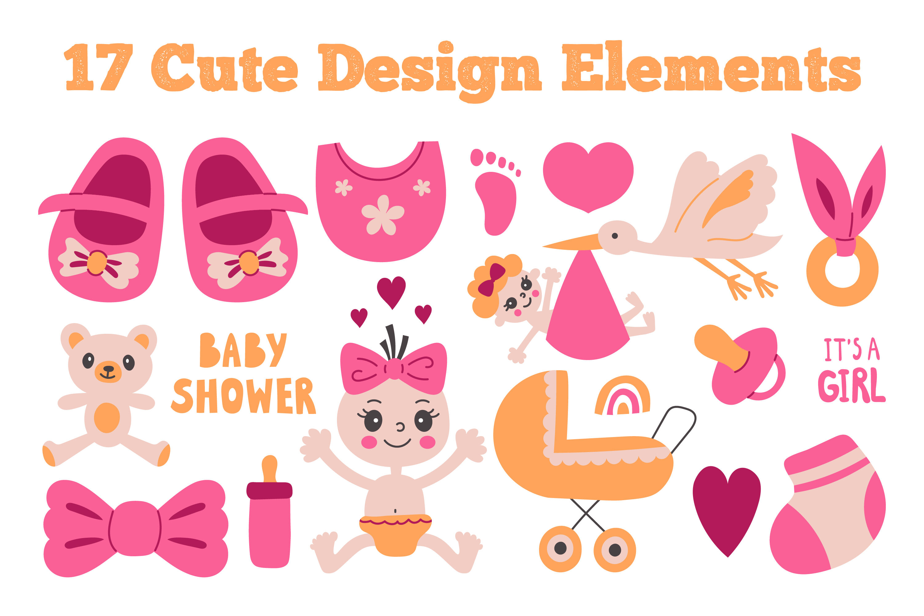 Girl Baby Shower Clipart By Rin Green | TheHungryJPEG