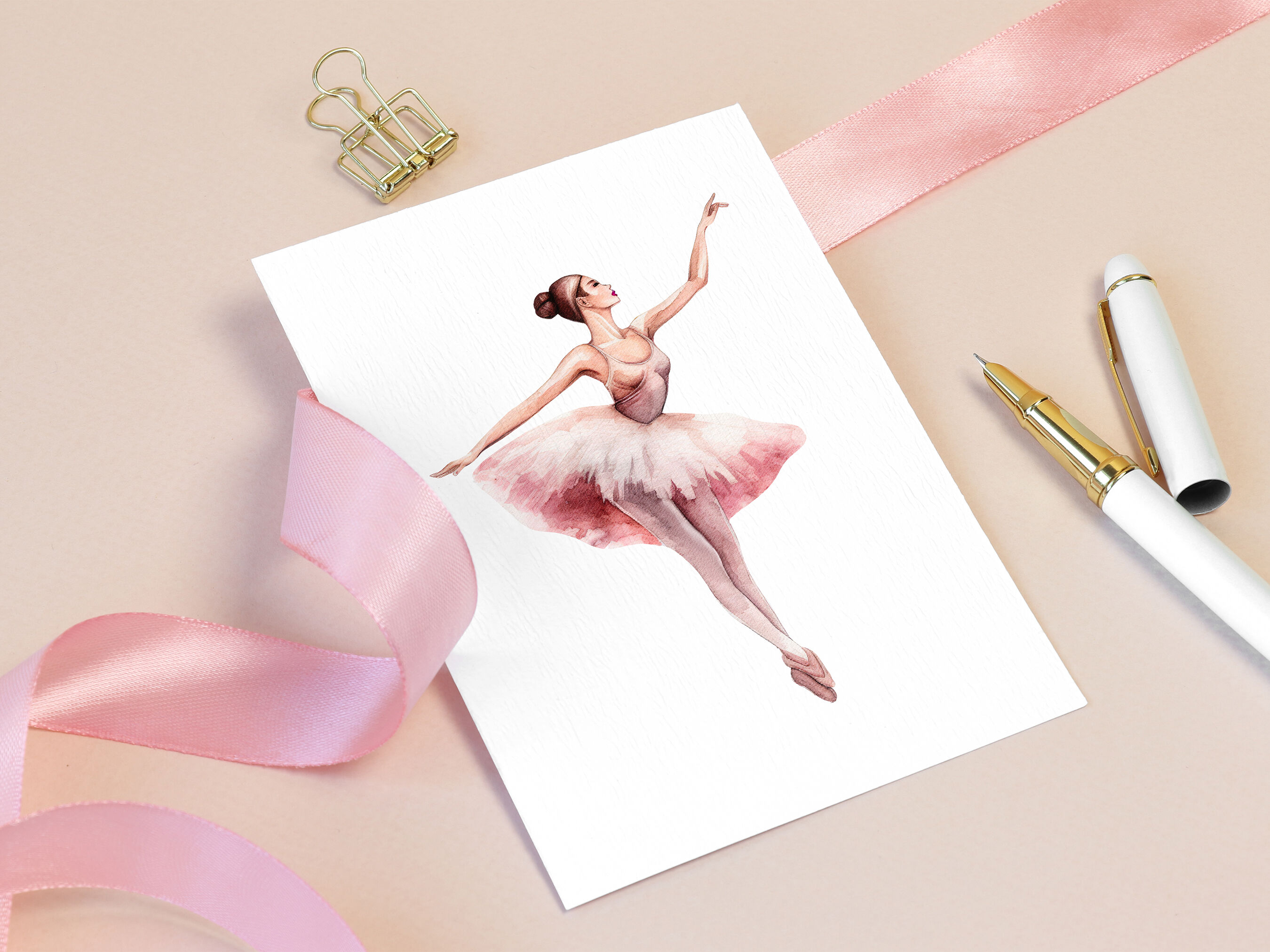 Pink Ballerina Watercolor Clipart Set By Pati Paints