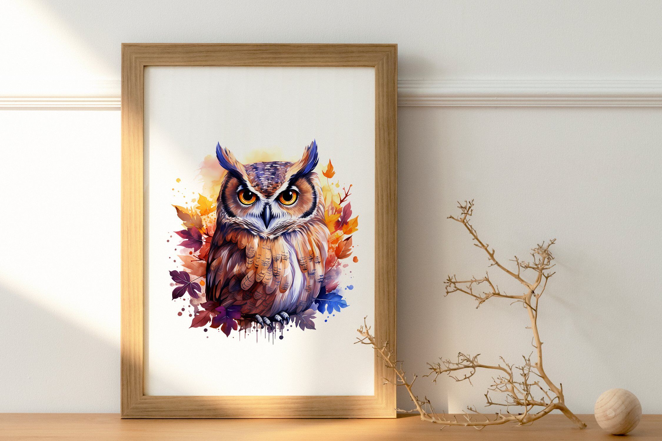 Fall OWL Watercolor Sublimation PNG By KislinkaArt | TheHungryJPEG