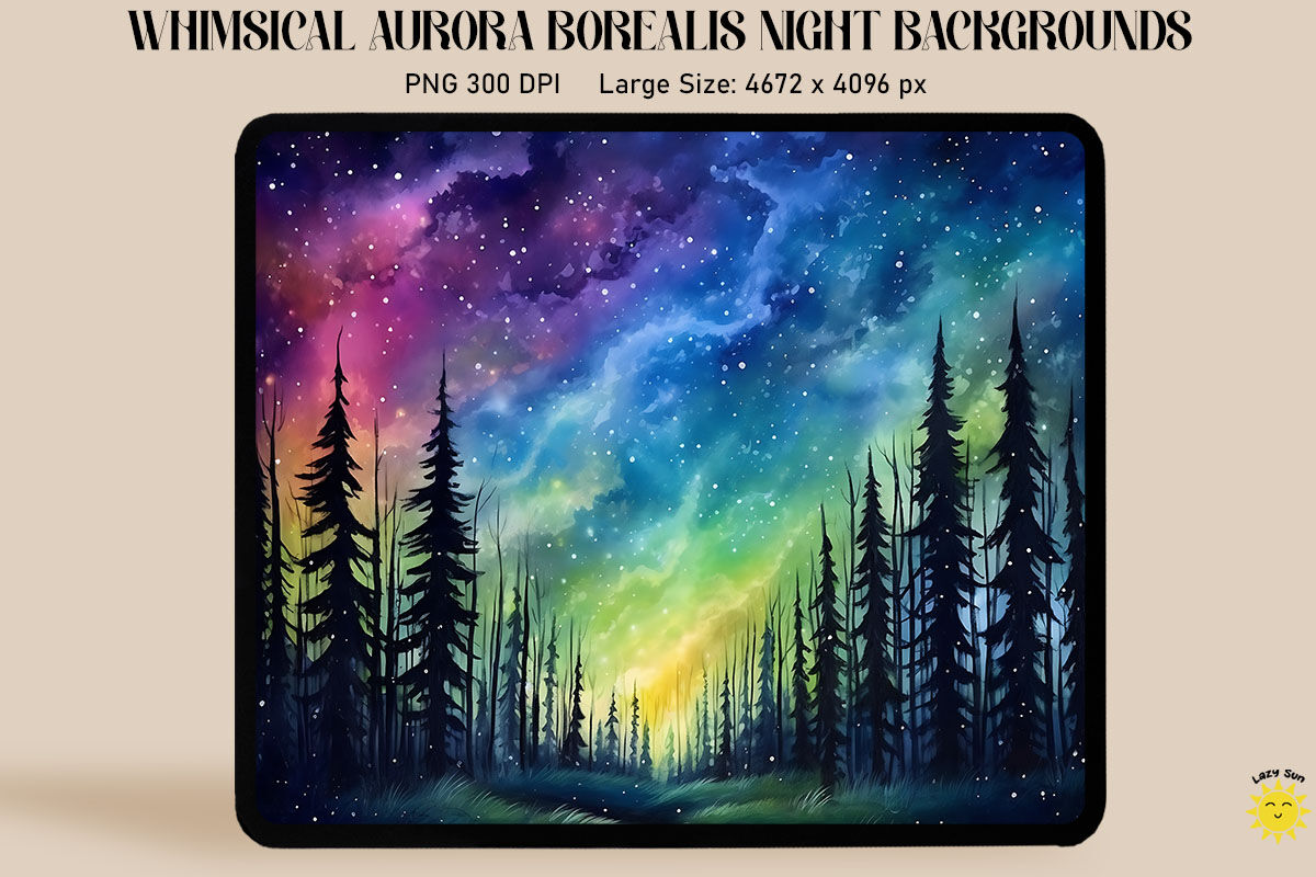 Aurora Borealis Sky With Stars By Mulew Art | TheHungryJPEG