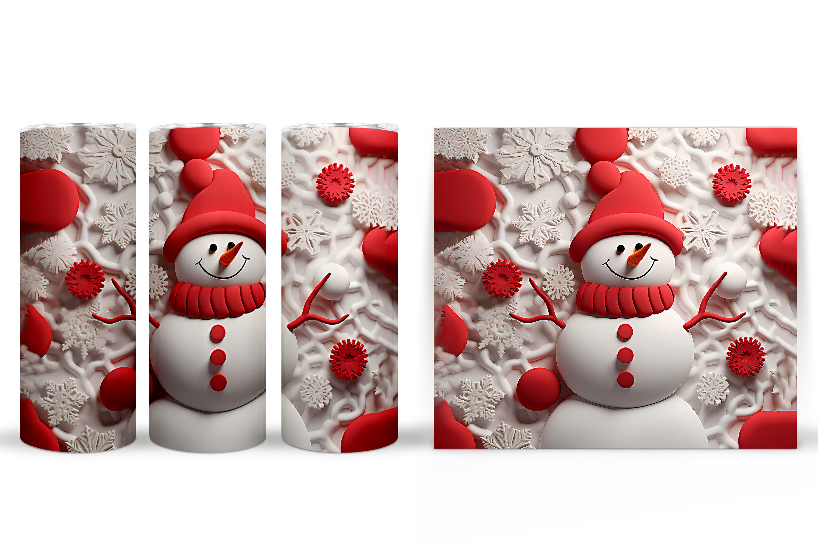 Christmas Snowman 40 oz 2 piece Tumbler Wrap 