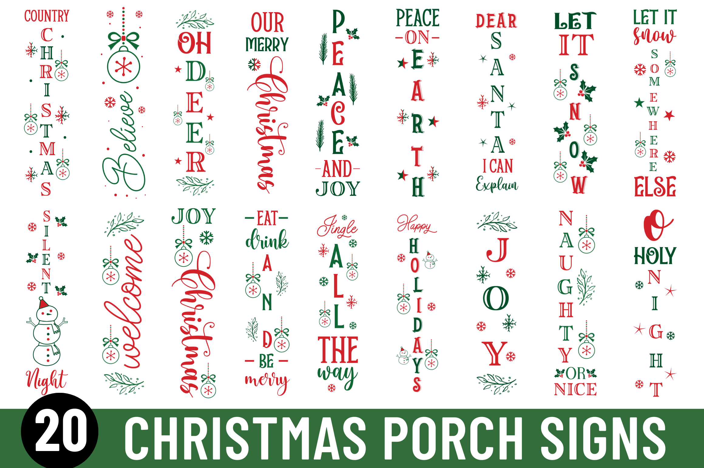 Christmas Porch SVG Bundle By Regulrcrative | TheHungryJPEG