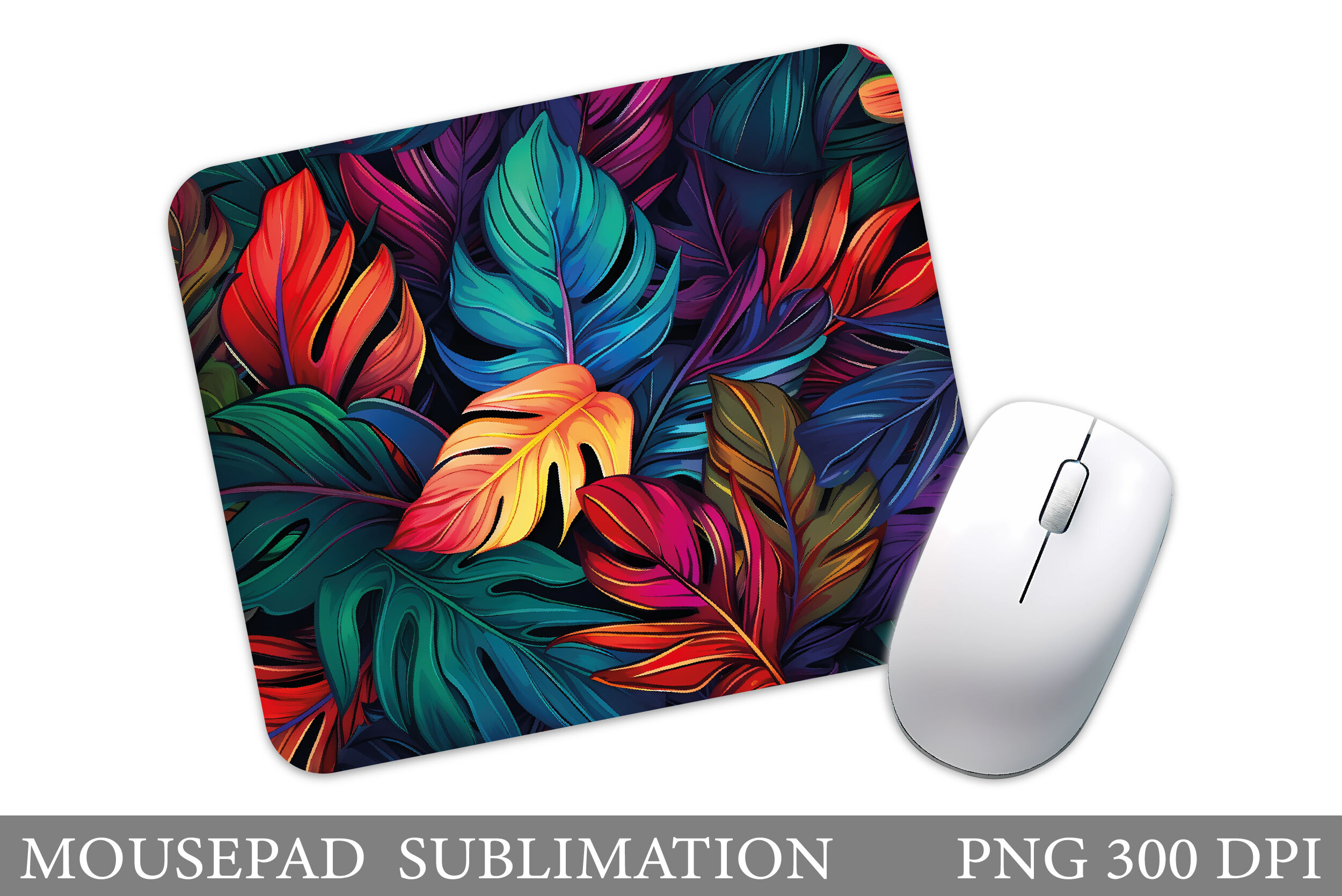 3D Tropical Leaves Mouse Pad. Tropical Mouse Pad Design By ...