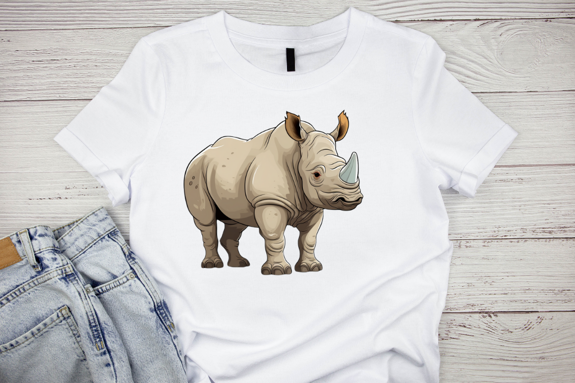 rhino clipart black and white