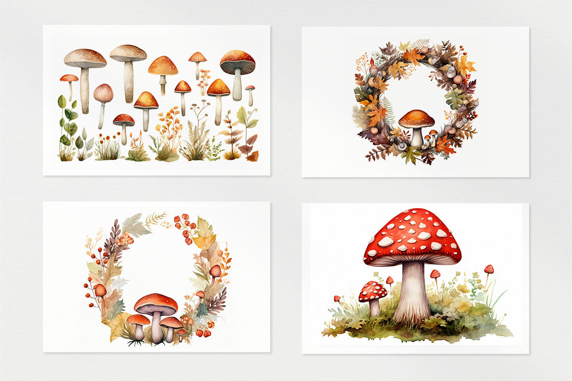 Autumn Mushrooms By artsy-fartsy | TheHungryJPEG