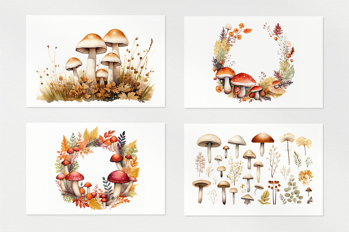 Autumn Mushrooms By artsy-fartsy | TheHungryJPEG