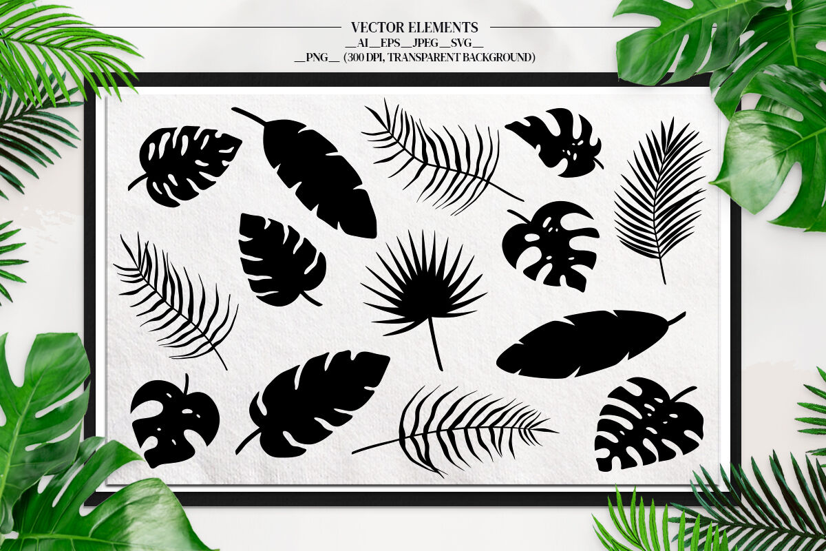 Tropical Leaves Collection Stencil Tropical Leaf Collection