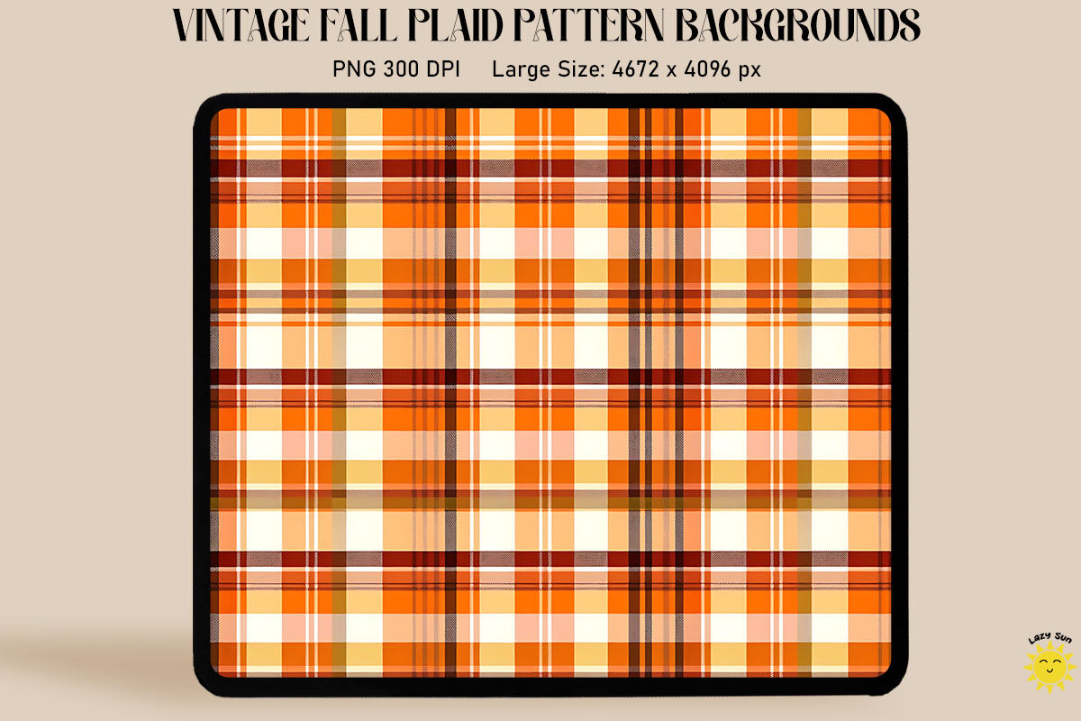 Fall Color Plaid Pattern Backgrounds By Mulew Art | TheHungryJPEG