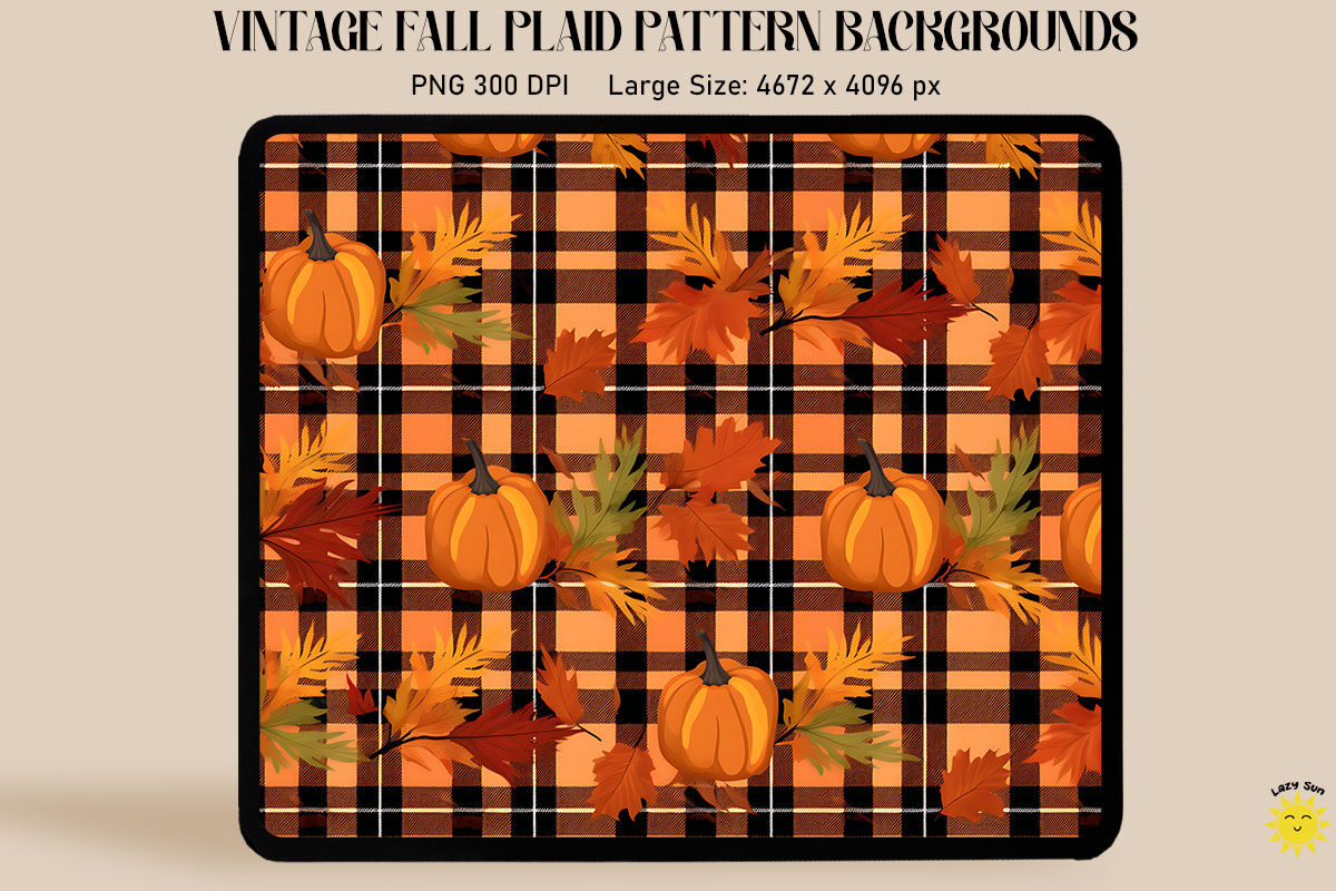 Fall Color Plaid Pattern Backgrounds By Mulew Art | TheHungryJPEG