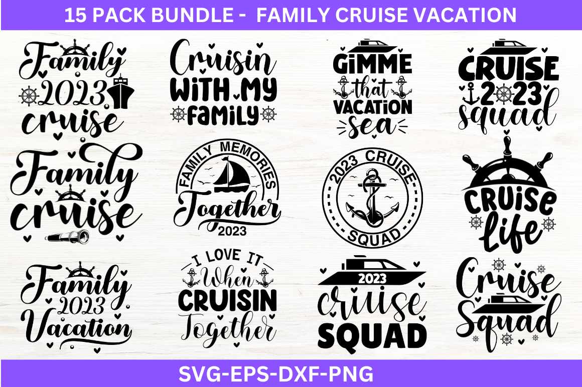 family cruise vacation SVG bundle By Bundlestshirt | TheHungryJPEG