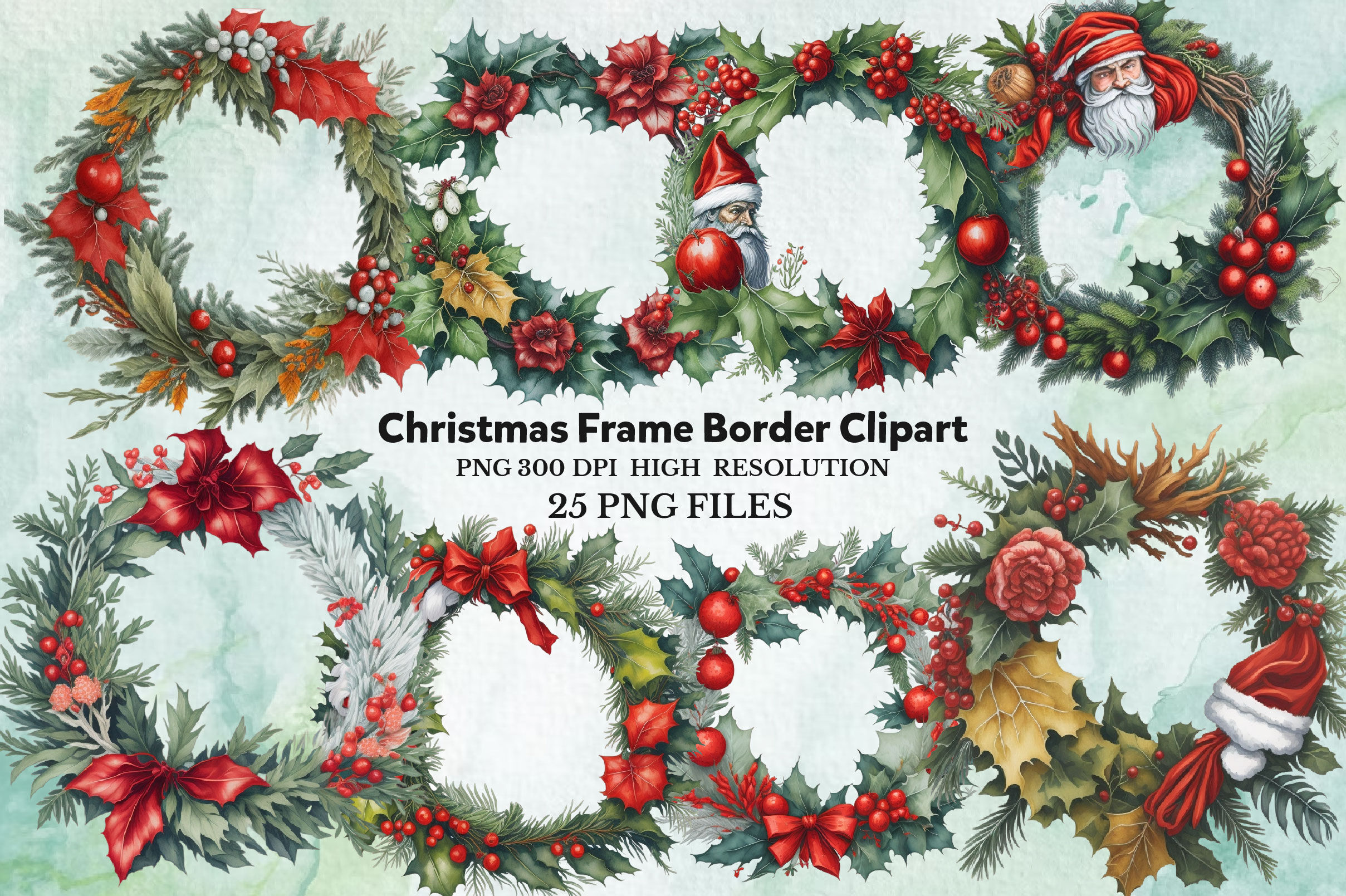 christmas garland border clip art