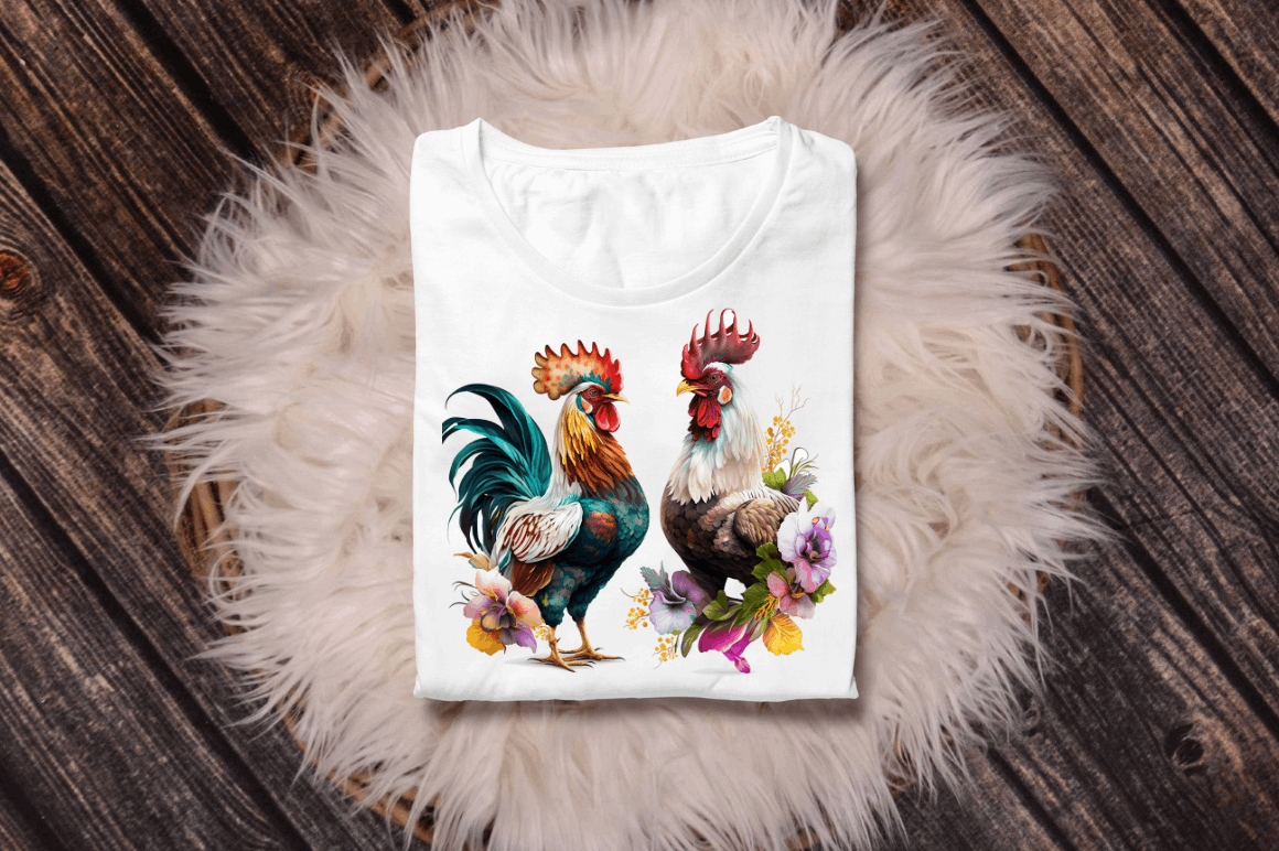 Watercolor Hens and Roosters Clipart Bundle By Regulrcrative ...