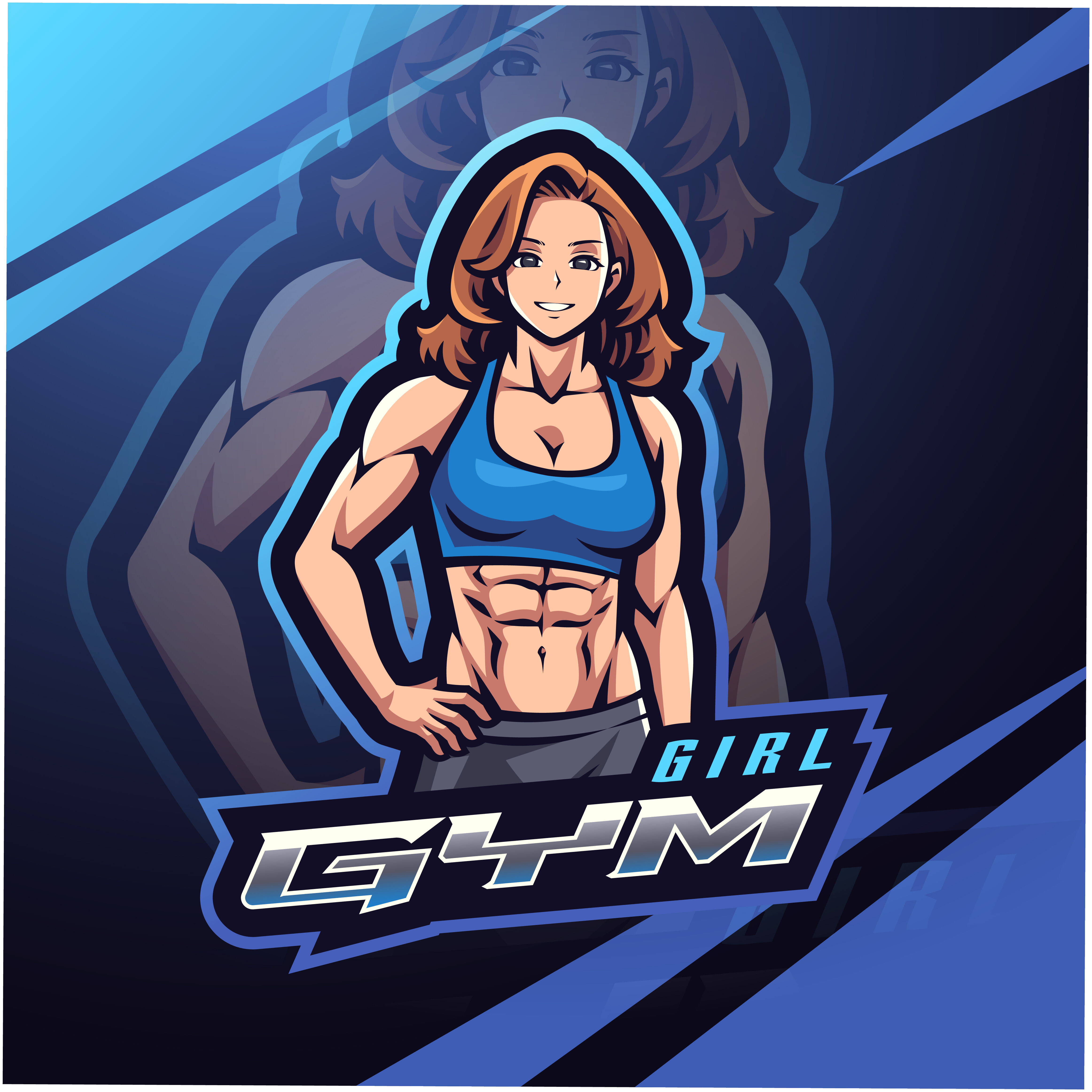 Girl Gym Esport Mascot Logo Design By Visink Thehungryjpeg