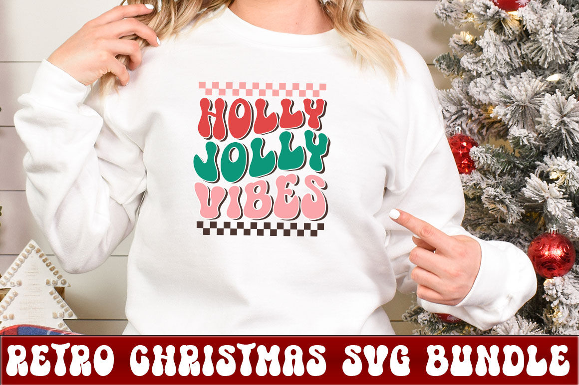 Holly Jolly Vibes T-Shirt Design ,Holly Jolly Vibes SVG Cut File