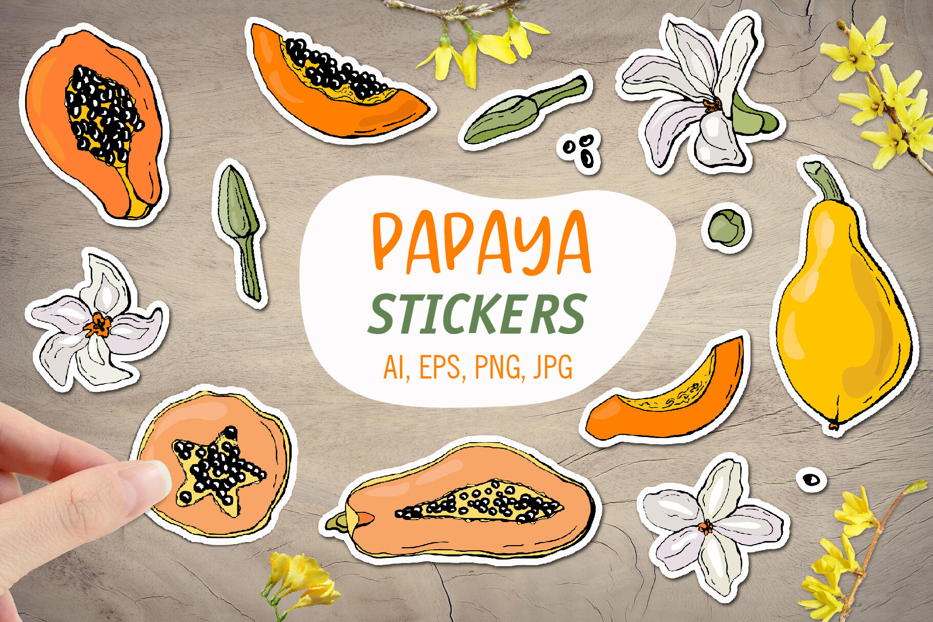 Papaya Kit Deco Stickers