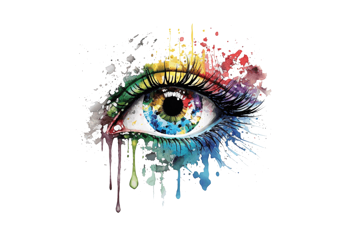 Watercolor Colorful Eye Paint Clipart Bundle By Regulrcrative ...