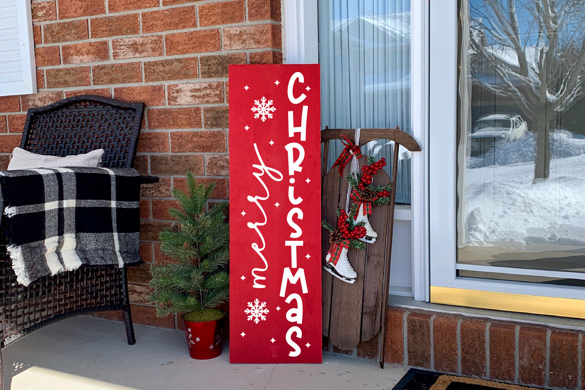 Merry Christmas Porch Sign SVG Cut File By CraftLabSVG | TheHungryJPEG