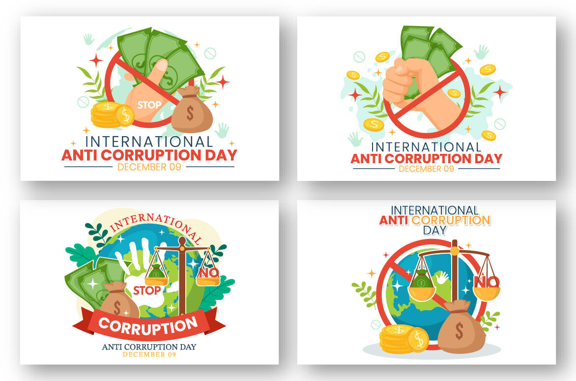 International Anti-Corruption Day vector outline round banner 20947634  Vector Art at Vecteezy