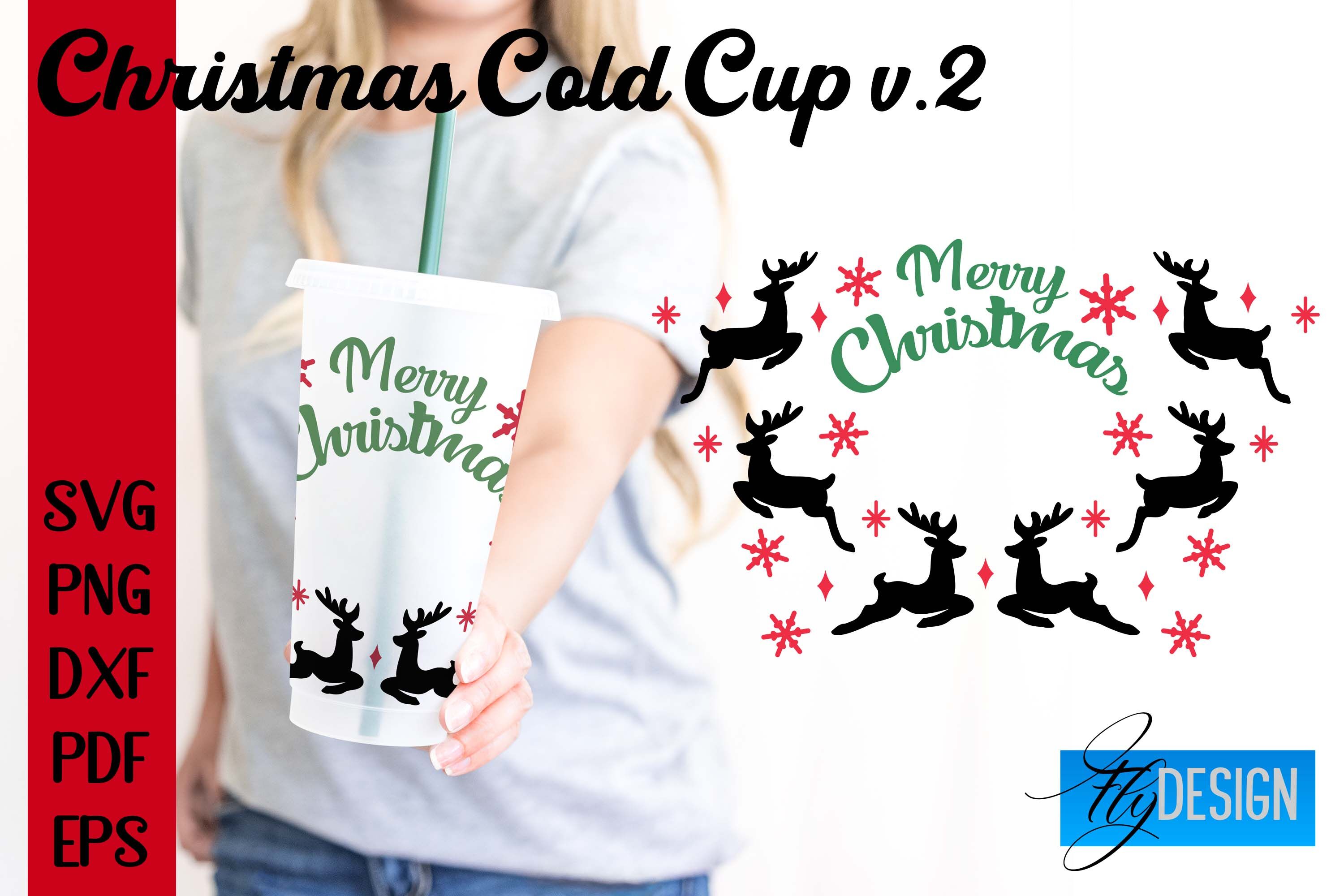 Merry Christmas SVG Cold Cup Wrap